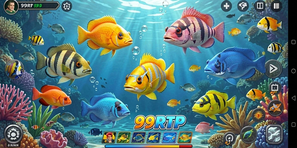 Tampilan gameplay menarik saat menembak ikan di 99RTP.