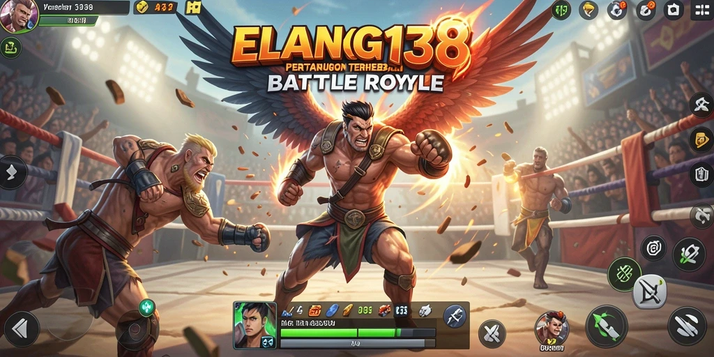 Screenshot ELANG138 menampilkan pertarungan epik dalam dunia Battle Royale.