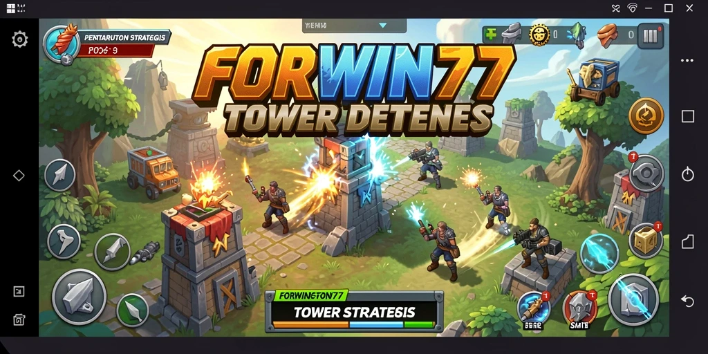 Gameplay seru Tower Defense di FORWIN77 dengan strategi menara yang mendebarkan.
