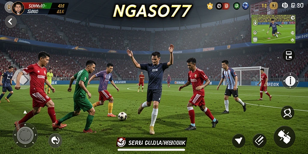 Tangkapan layar menampilkan aksi seru dalam permainan sepak bola.