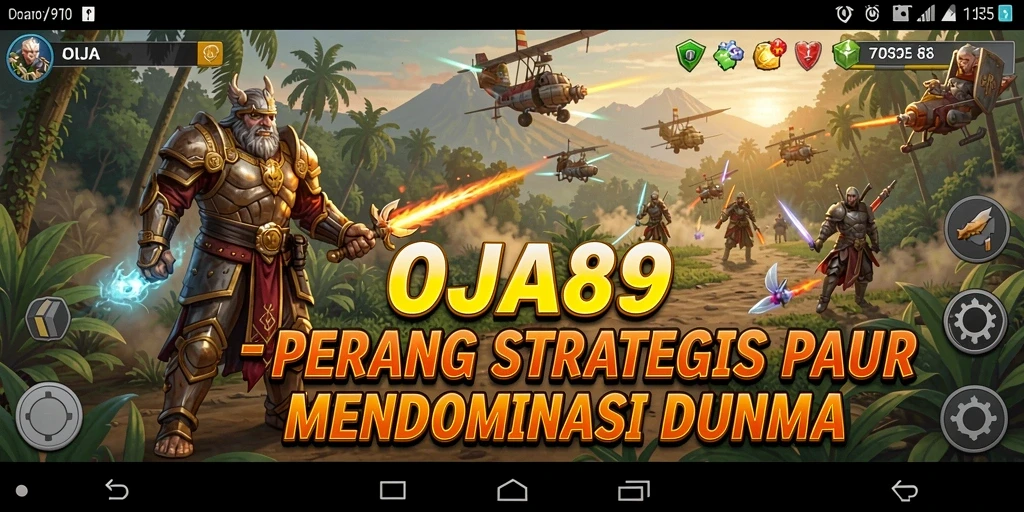 Screenshot menunjukkan pertempuran epik dalam OJA89 yang penuh strategi.