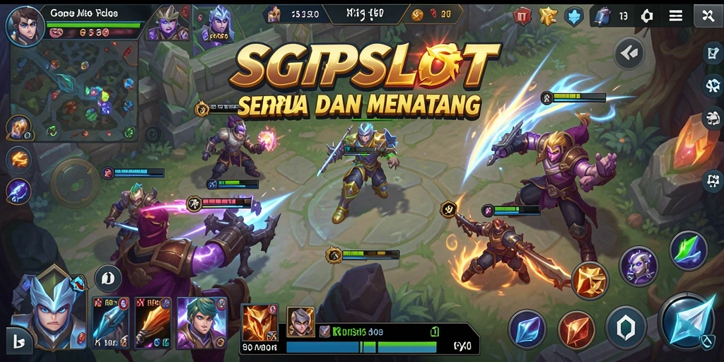 Screenshot gameplay SGPSLOT menampilkan pertarungan seru antar hero.